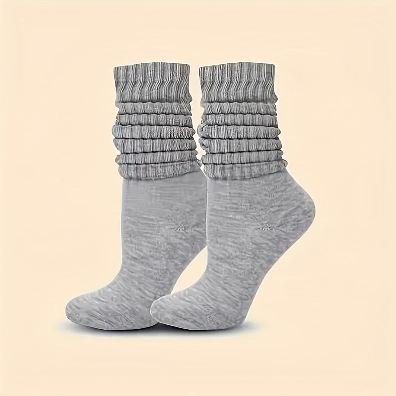 6 Pairs Of Women's Pile Socks, Long Leg Socks, Autumn And Winter, Warm And Comfortable, Soft And Casual High Leg Socks, Leg Covers