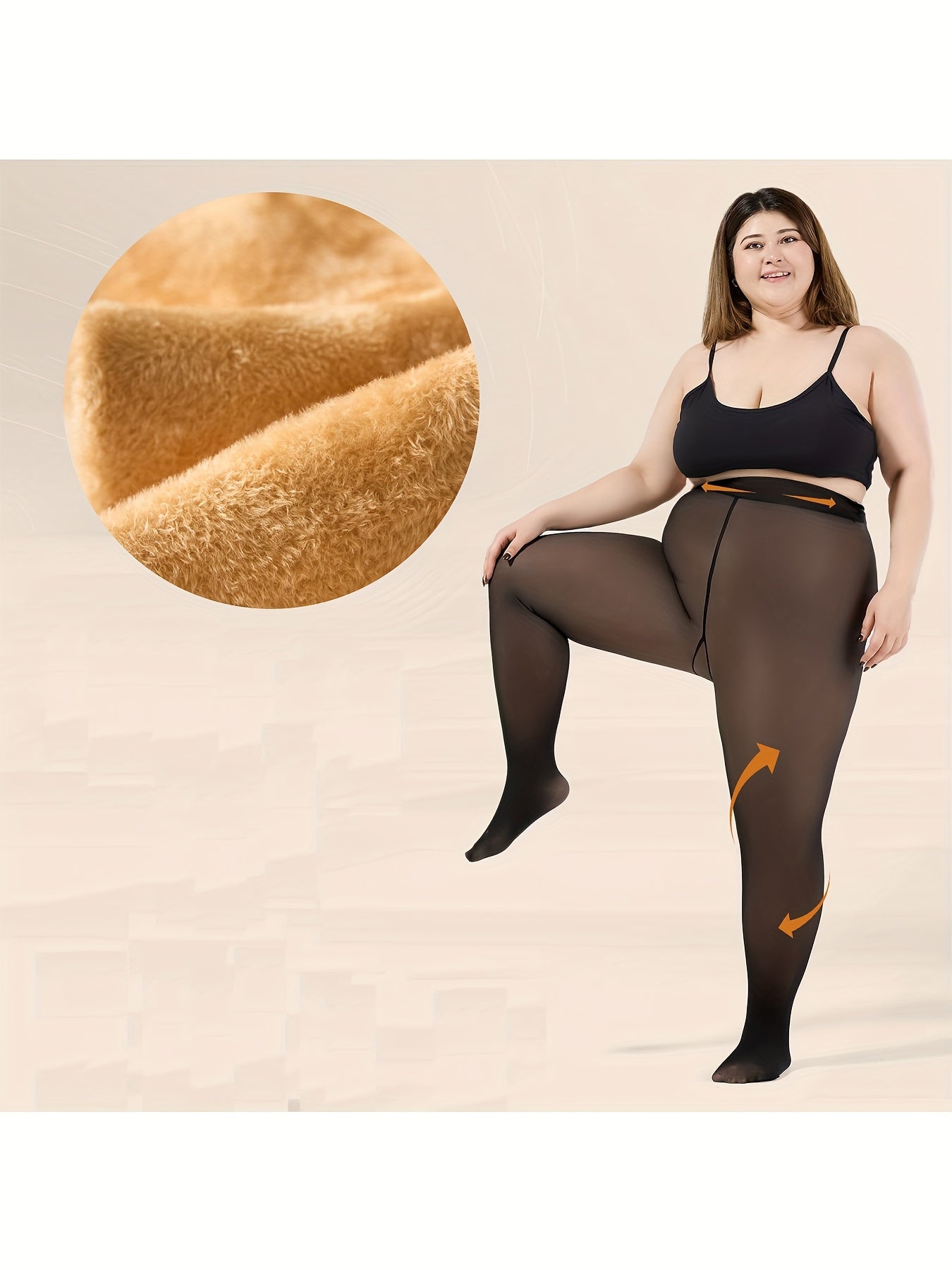 1pc Women's Winter Plus Size Warm Pantyhose - Autumn And Winter Fleece-lined Leggings, Soft Stretch, High-waisted Design, Translucent Slim-fit Tights - For Women - Suitable for Fall & Winter - Perfect Gift for Fashionable Ladies