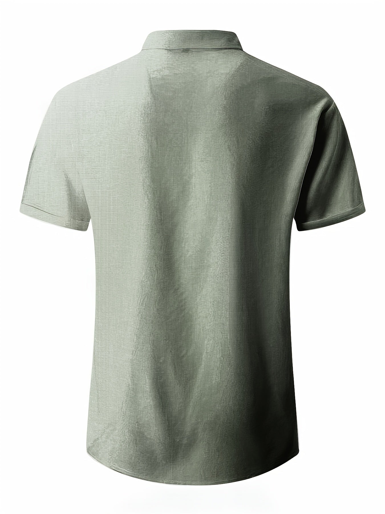 Men's Plus Size Double Placket Short Sleeve High Quality Shirt, Suitable for All Seasons, Home Short Sleeve Turn Collar Shirt, PLUS SIZE