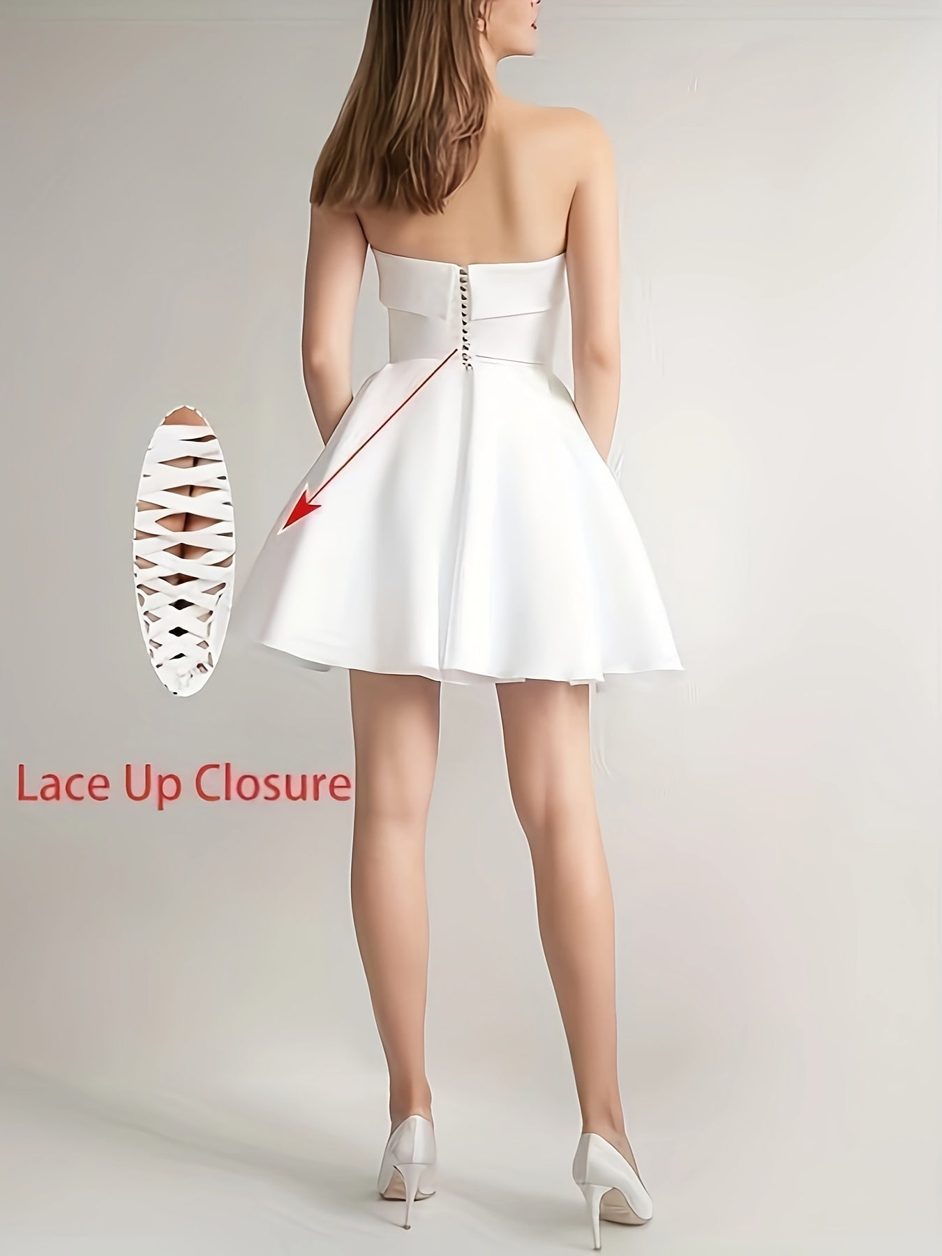 Satin Homecoming Dresses for Teens 2024 Strapless Short Prom Dress A-Line Formal Cocktail