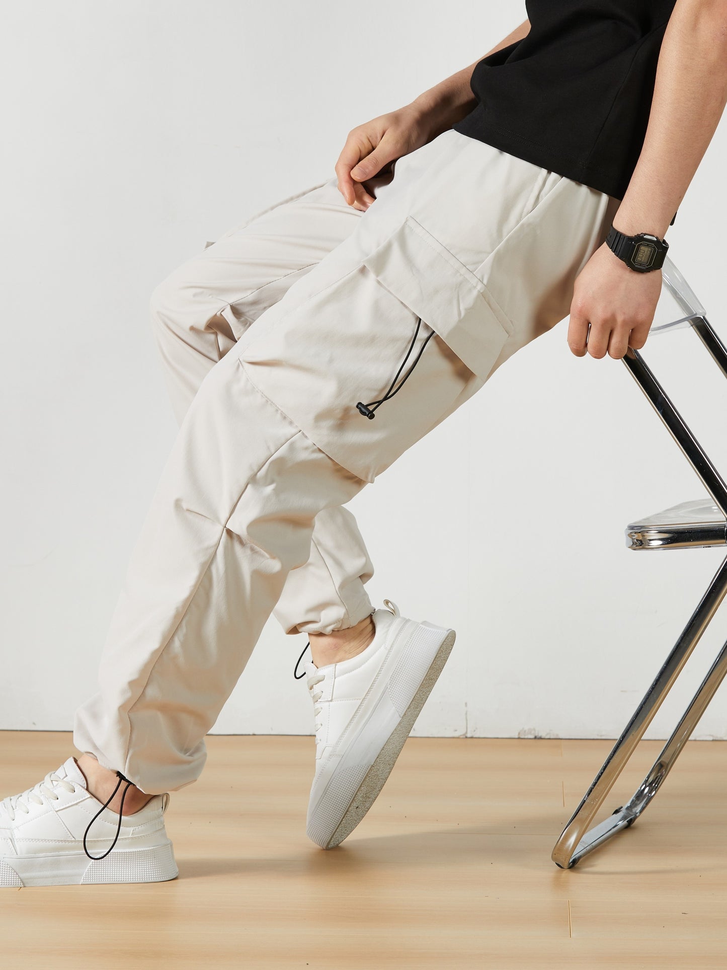 Men'S Straight-Leg Cargo Pants with Multiple Pockets, Suitable for Outdoor Street Fashion