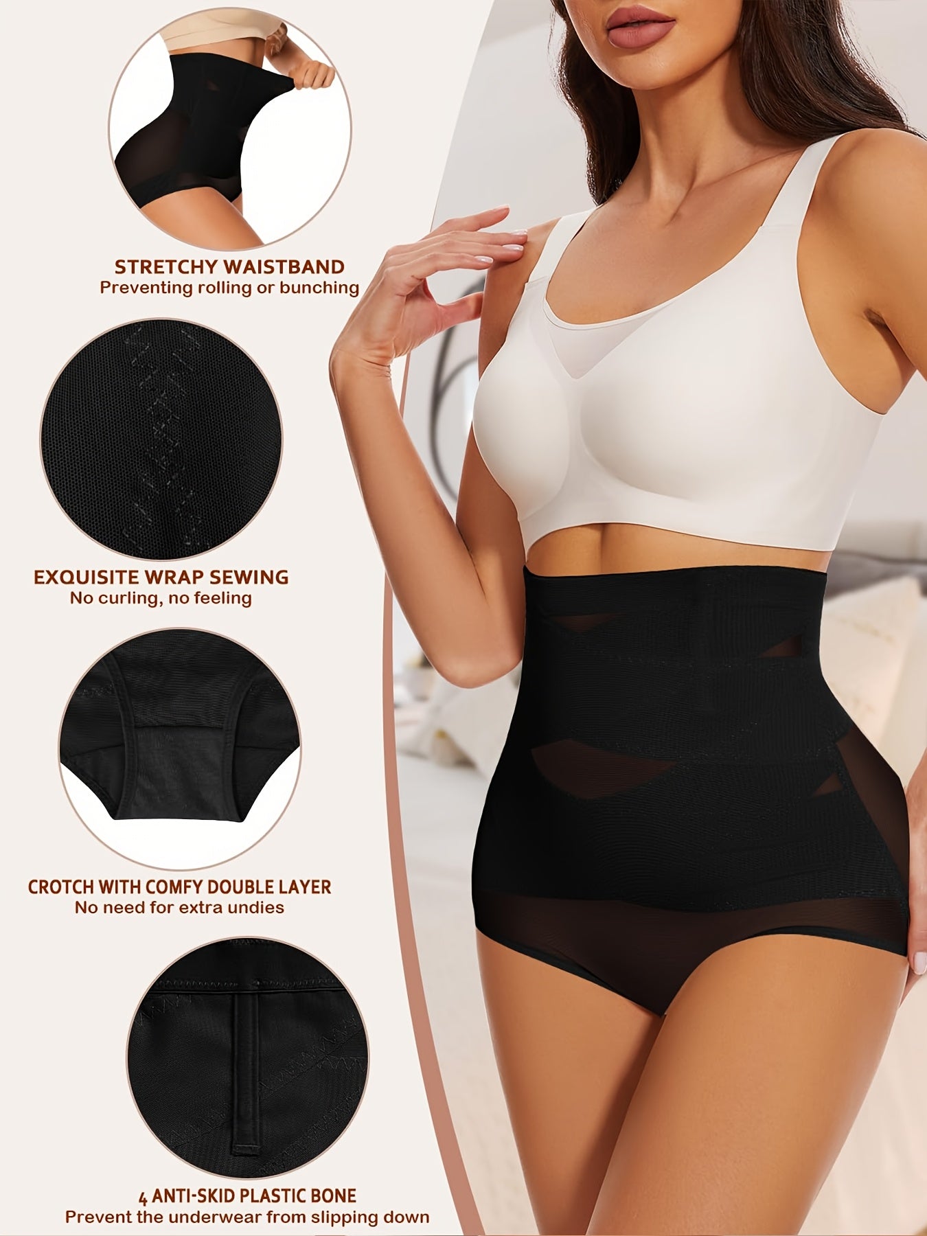 High-Waist Tummy Control Shapewear Panties for Women - Waist Trainer, Butt Lifter & Body Shaper Underwear, Butt Lifting Shapewear | Snug Fit Shapewear | Durable Shapewear, Waist Trainer Tummy Control