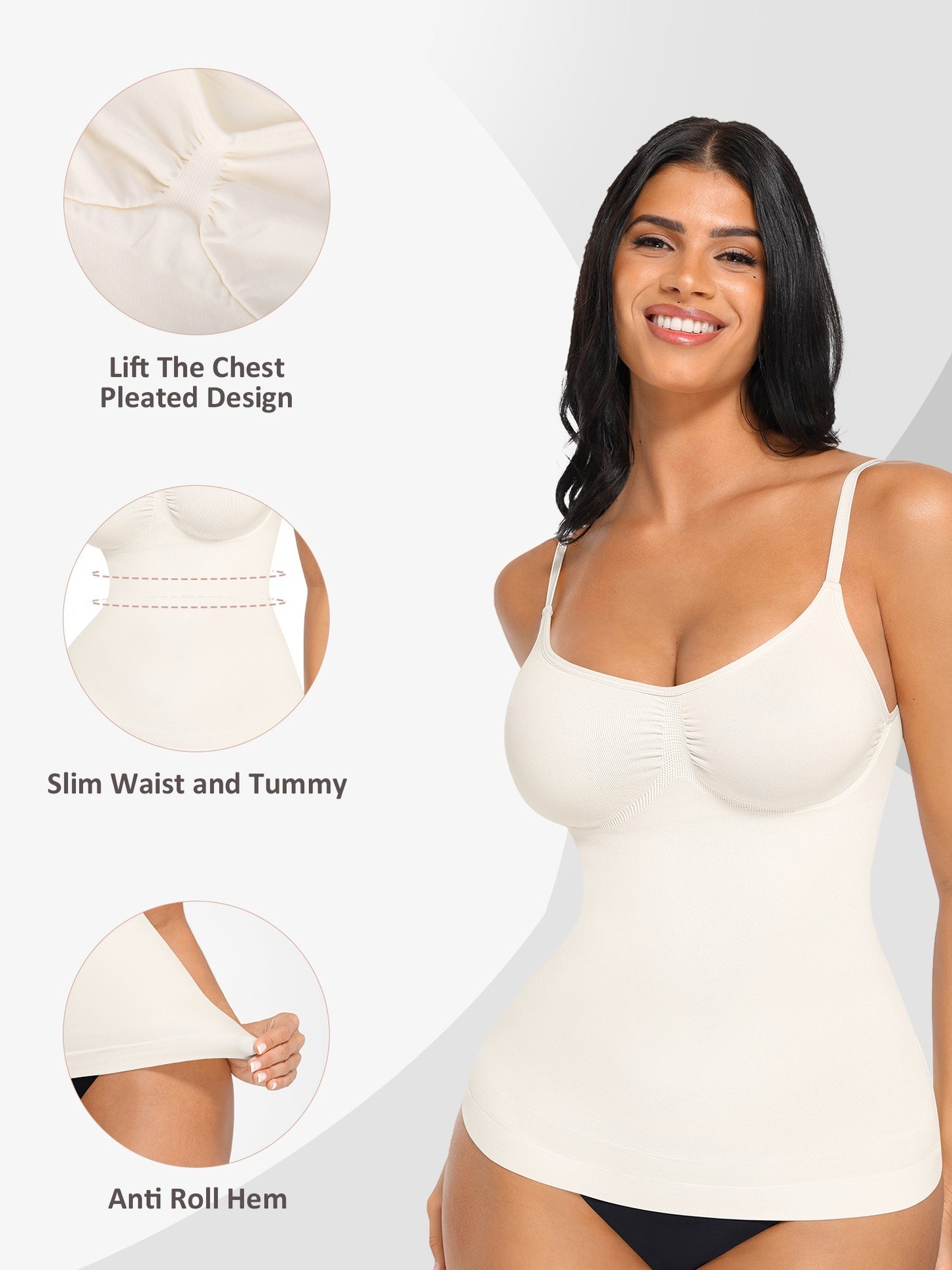 Womens Shapewear Tank Top Tummy Control Compression Cami Tanks Slimming Camisole Tops Shaping Shaper