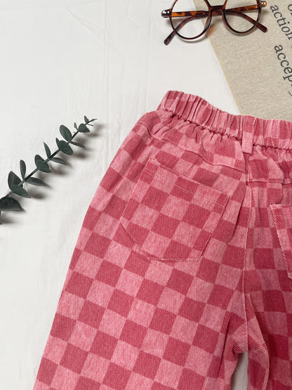 2024 Autumn Winter New Collection Boys And Girls Korean Easy Japanese Trendy Fashion Plaid Long Pant, for Outdoor