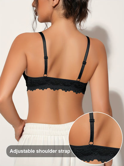 Sexy Lace Front-Buttoned Lingerie Women'S Cup-Shaped Soft And Breathable Push-Up Bra. Shipped from Local