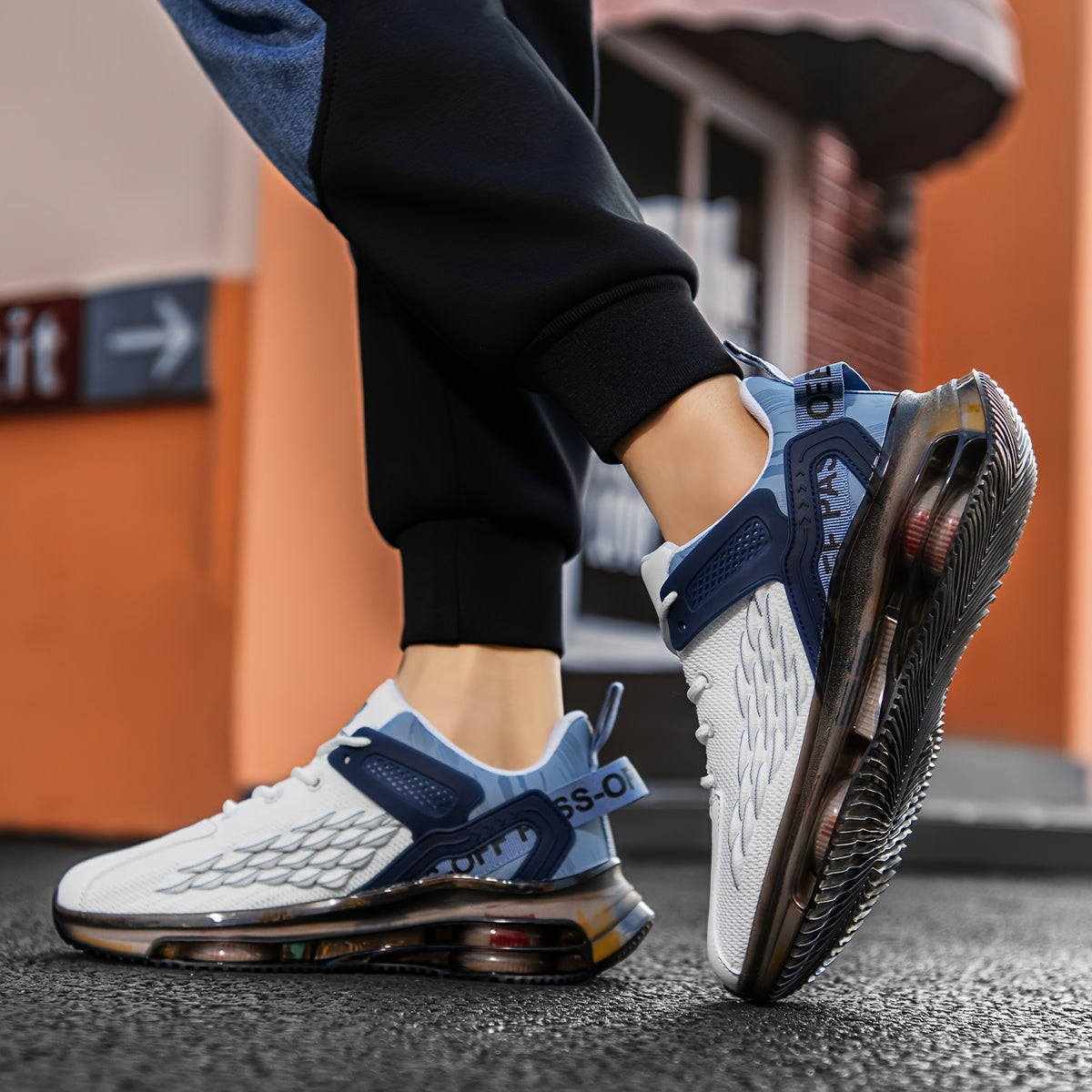 Men Fish Scale Woven Shoe Upper Casual Running Shoes Men Outdoor Breathable Sneakers Plus Size