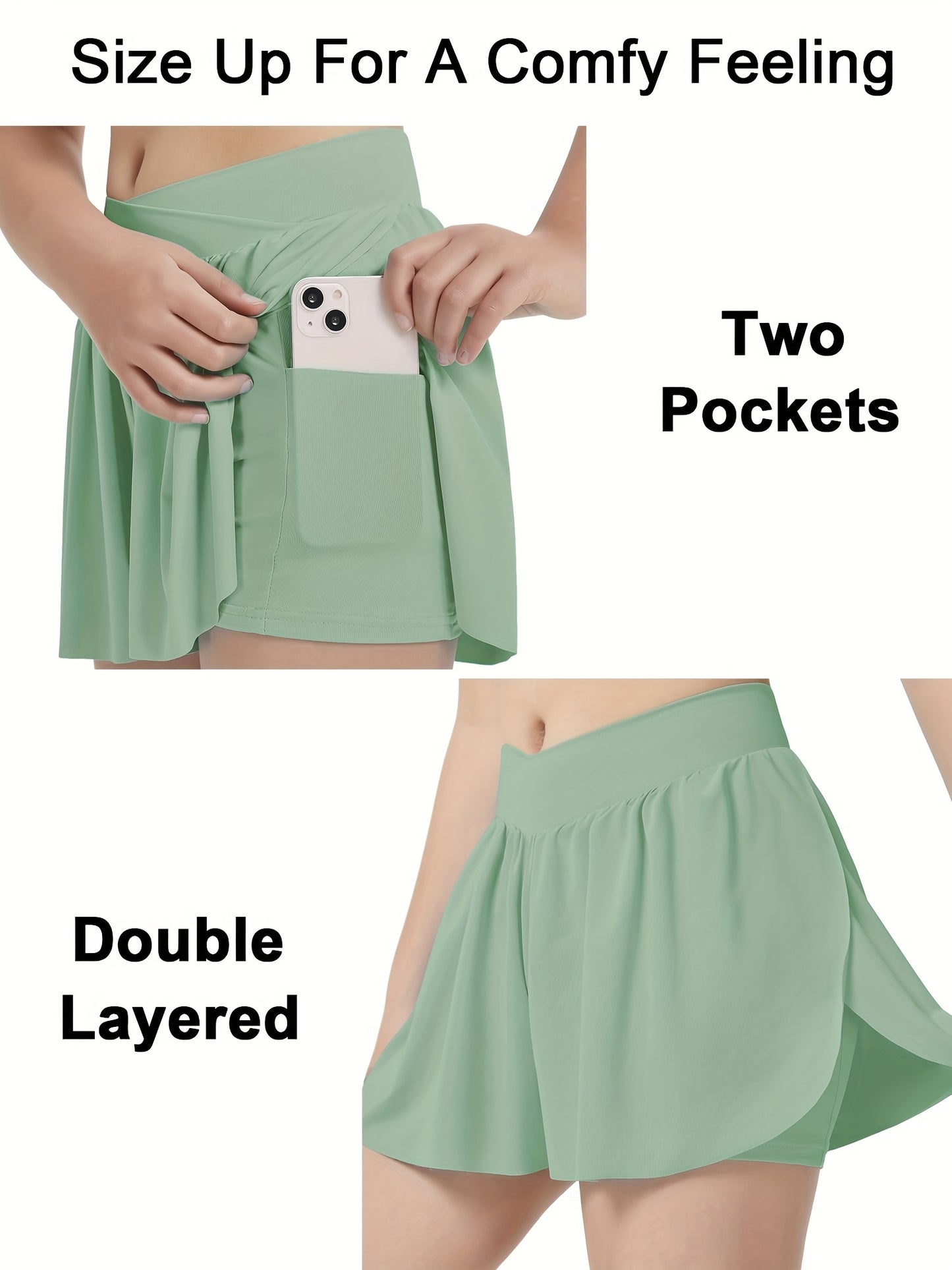 [2-In-1 Style Shorts] Set of 3 EXARUS Girls' Cross Shorts with Butterfly Design for Cheer And Dance, 2-In-1 Style with Pocket, Suitable for Ages 6 to 14 for Sports And Running