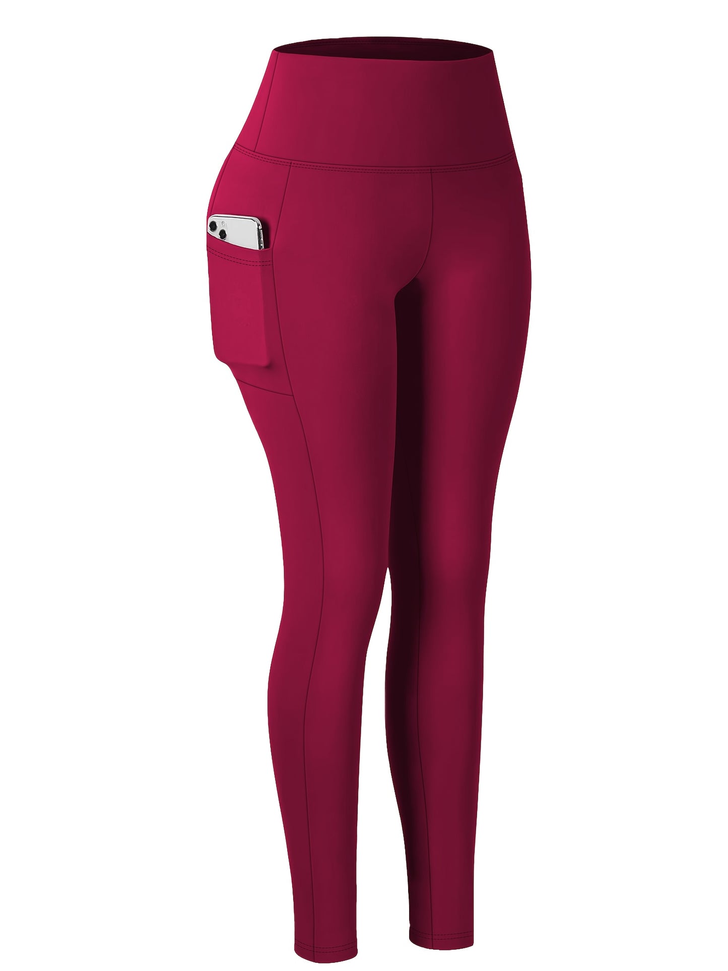 Women's Side Pocket Yoga Pants, Phone Pocket, High-waisted Butt-lifting, High-stretch Breathable, Versatile for Running And Fitness