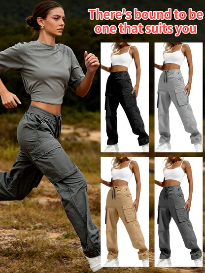 Women's Black Dark Gray Light Grey Khaki Cargo Cargo Pants - product view 11