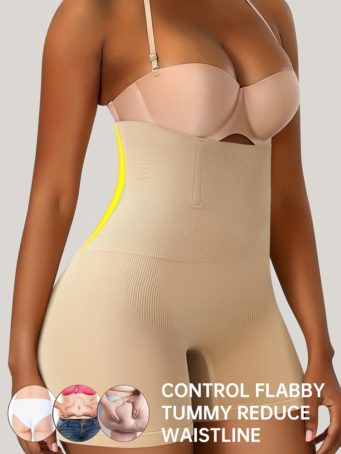 1pc Shaping high-waist briefs that smooth and contour your silhouette, offering firm support and comfort for a sleek, elegant look throughout the day designed for women from 1XL to 5XL