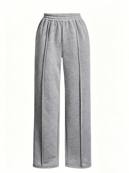 4pcs Women's Straight-leg Casual Pants - Elastic Waistband, with Pockets, Comfortable All Year Round, Machine Washable, Smooth Texture, Simple Design - Red, Black, White, Gray Casual Home Pants, Jogging Pants, Casual Wear, Halloween, Teacher's Day