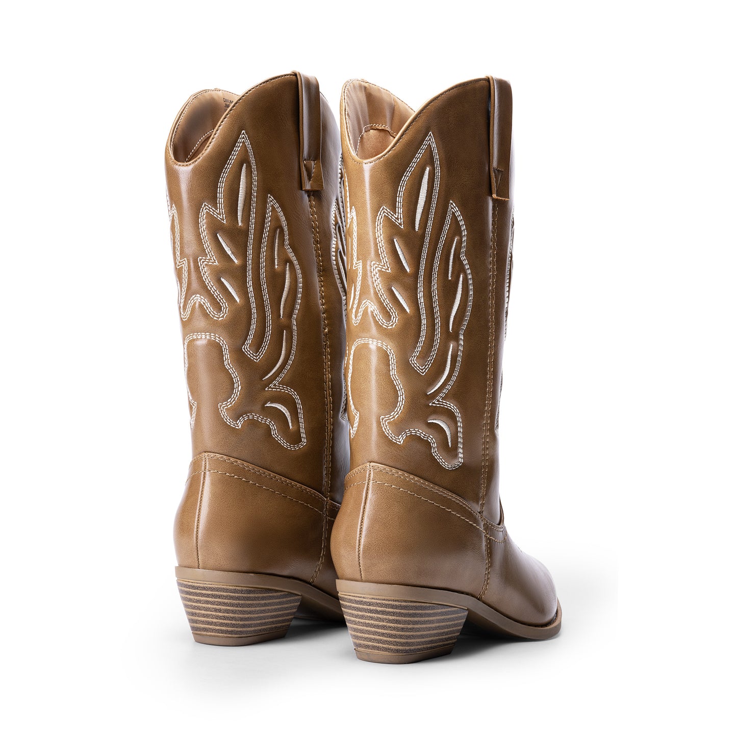Women's Cowboy Boots Mid Calf Cowgirl Boots Embroidery Stitched Western Boots