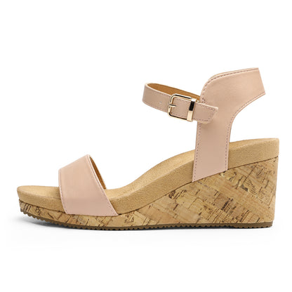 Women's Open Toe Buckle Ankle Strap Platform Wedge Sandals Durable Versatile Style for party, dance, shopping, walk, office, beach stylish look, Classic and versatile style Women Shoes, Womens Sandals