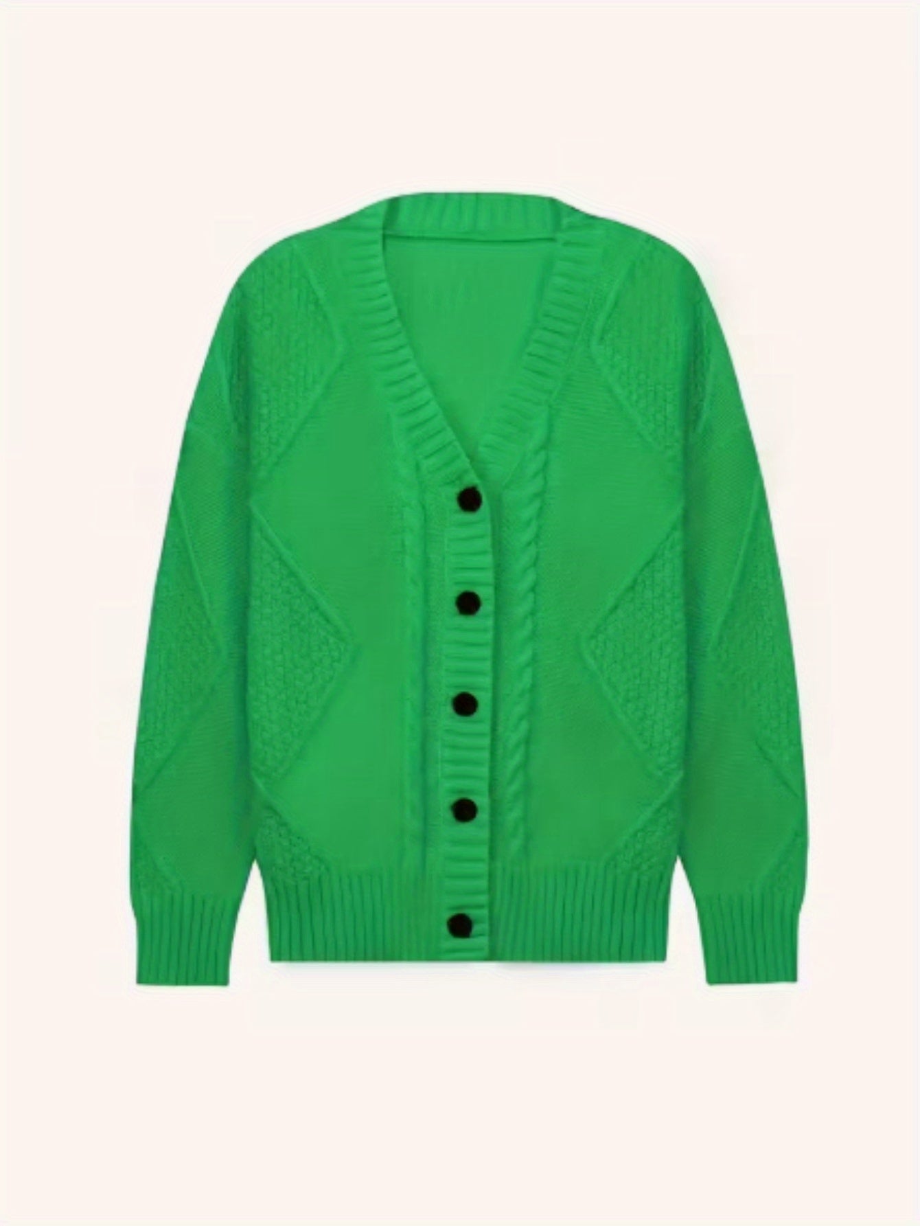 [Cozy Cable Cardigan] Plus Size - Cozy Plus Size Cable Cardigan - Soft Long Sleeve Open Front Layer for Comfortable Everyday Wear