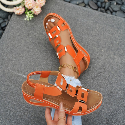 2026 New Orange Womens Platform Wedge Sandals Summer Shoes for Women - 2.17inch Woven Wedge Platform Adjustable Golden Buckle Metal Accents Comfy Open Toe Cut-Out Slip-On All Day Wear Ideal Beach Vacation Everyday Style, Women Shoes