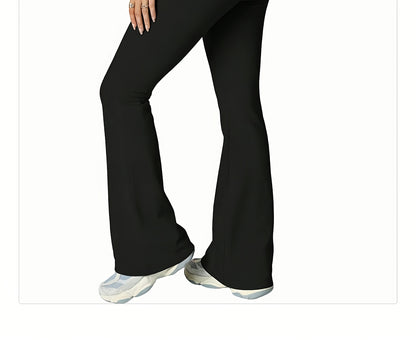 Zippered Long-sleeved Top with Flared Pants Set - Fashionable And Elegant Women's Outfit for Daily Casual Wear, And S. Available In Black, Gray And Beige Colors. Women's Tight Casual Outdoor Attire.