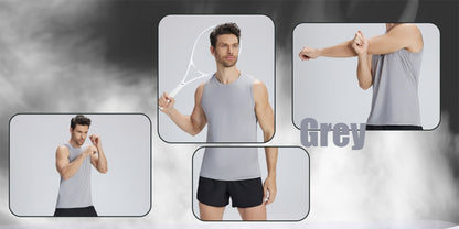 Men's Solid Color Tank Top - Crew Neck Sleeveless