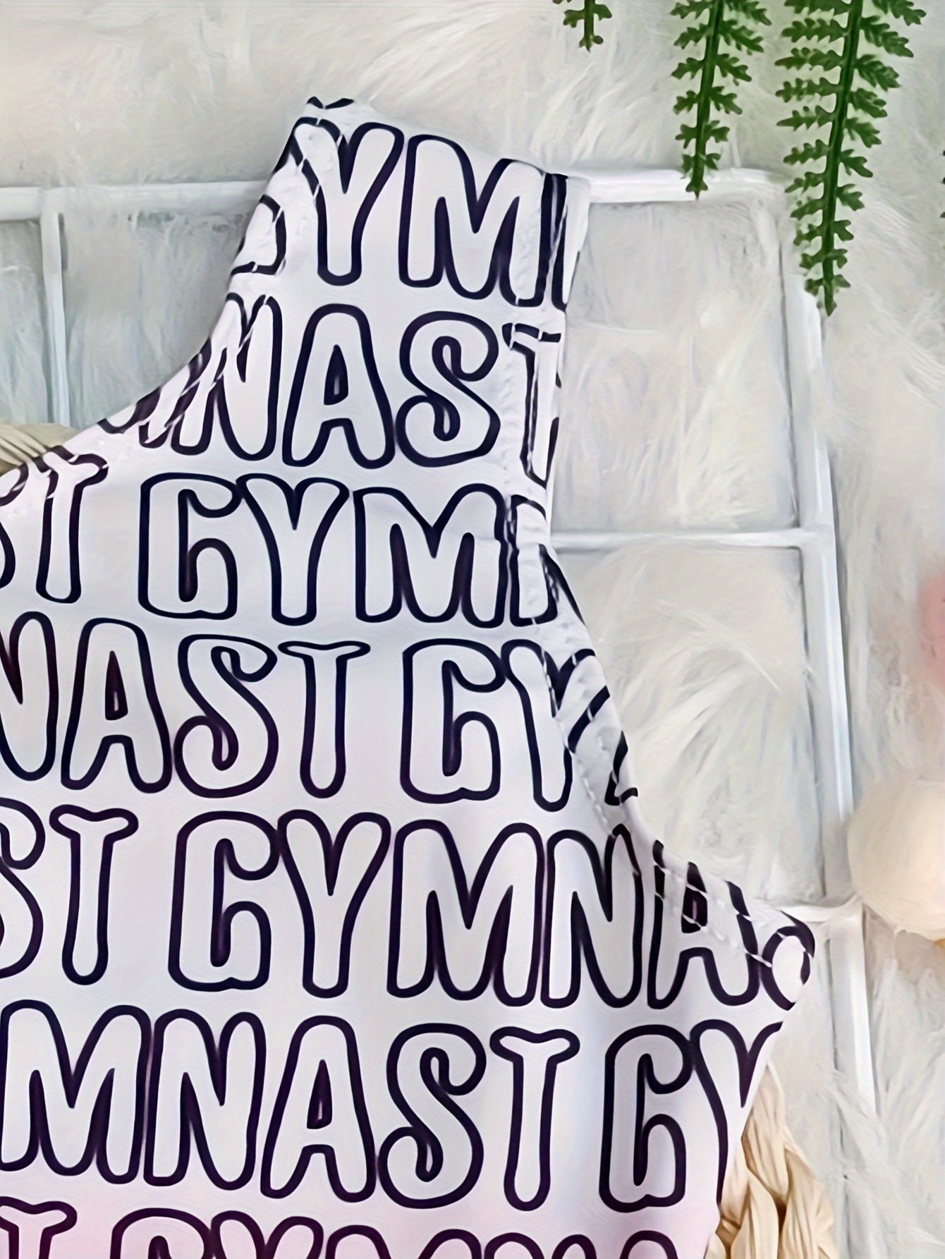 [Gymnastics Leotard Set] Girls' Gymnastics Leotard Set with Gradient Letter Print, Sleeveless Dance Leotard Bodysuit for Ballet Gymnastics Practice, Perfect for Outdoor, All Seasons, Gift for Back-to-School Season, Beach Essentials, Perfect for Outdoor