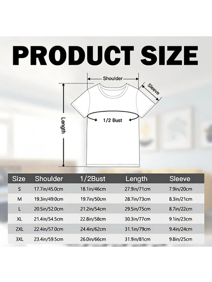 Fashionable Men's Printed T-Shirt - Summer Classic Casual Crew Neck Short Sleeve T-Shirt, Comfortable and Breathable, Stylish Letter Pattern Design, Trendy Versatile Men's Wear, Holiday Surprise Gift
