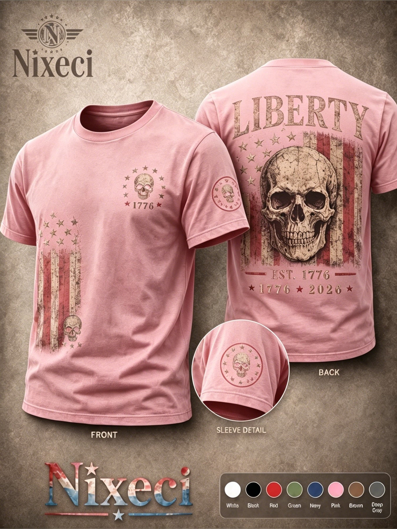 Grey Cotton Printed T-Shirt - product view 27