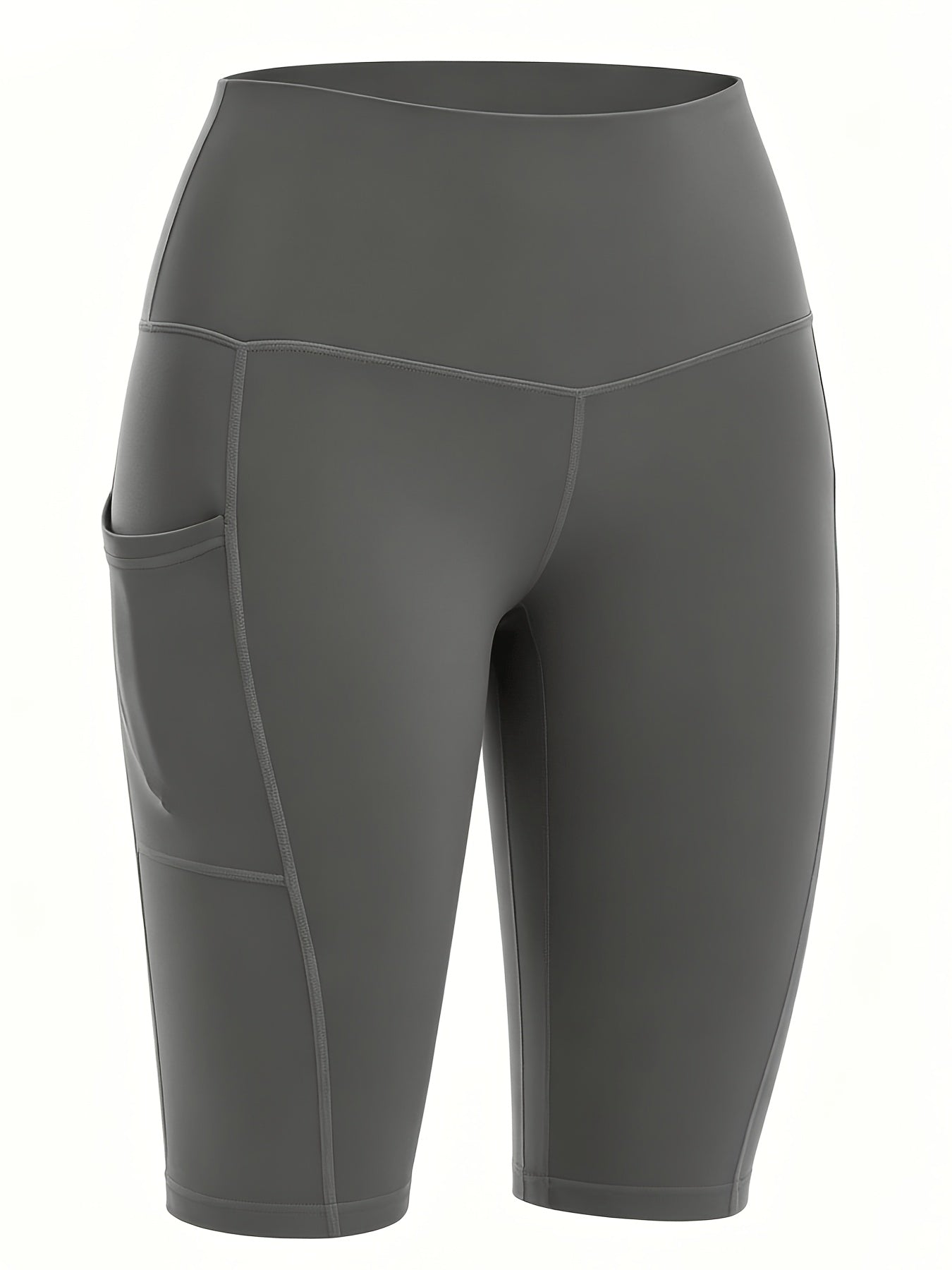 4pcs Women's High-Waisted Yoga Shorts with Pockets, Stretchy Fitness Running Cycling Workout Shorts with Tummy Control
