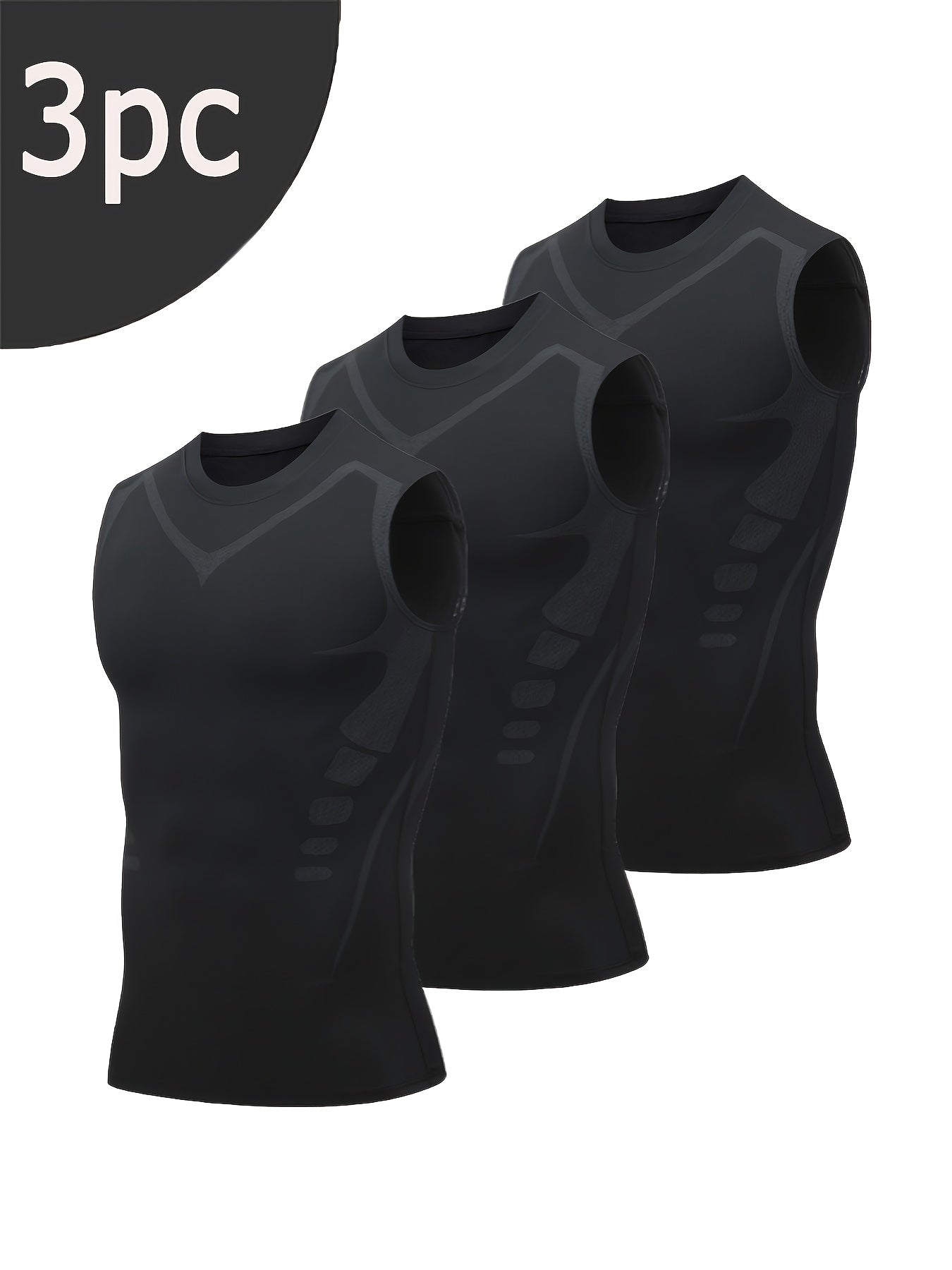 3pcs Men's Sports Compression Tank Tops, Basketball Athletic Sleeveless Shirts, American Style Training Vests, Moisture-Wicking Breathable Quick-Dry Base Layer for Sports & Outdoor Activities