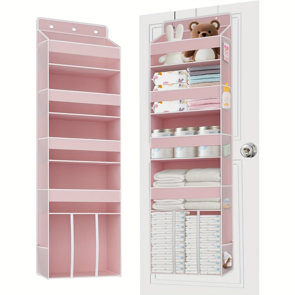 6-Shelf Over-the-Door Organizer - Clear Front and Side Pockets