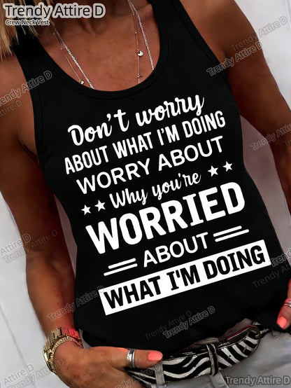 [Holiday Gifts] Fun Text Print Crew Neck Top, Casual Short-Sleeve Crew Neck Top with Loose Fit, Washable All-Season Comfort, Suitable Casual Wear Loose Fit Durable Prints, Suitable Various Holiday Gifts, Shipped from Local Warehouse, Don'T Worry about Wha