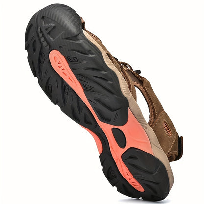 Men'S Casual Outdoor Sandals Made of Leather, Featuring a Non-Slip Design, Breathable Soft Soles, And Suitable for Summer Beach Use