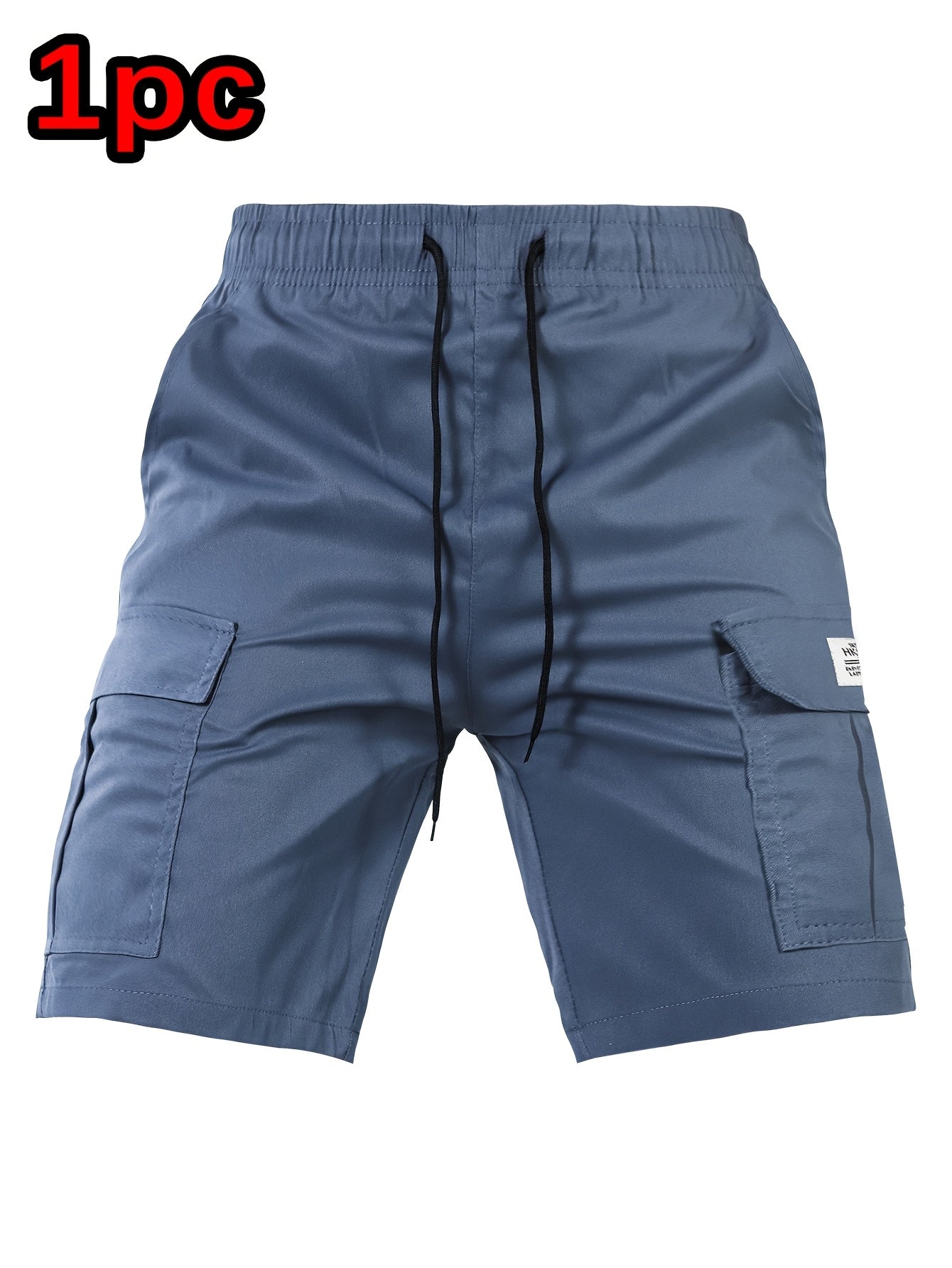 Men's Black Polyester Cargo Shorts - product view 5