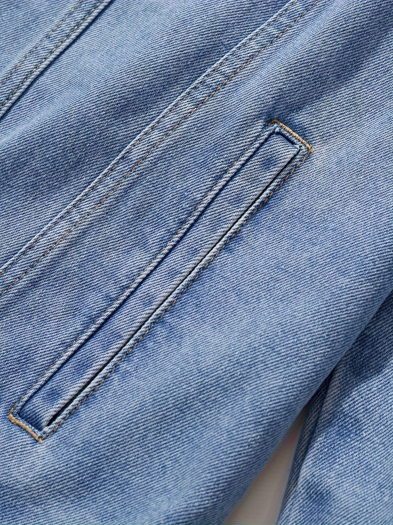 Men'S Vintage Denim Jacket, Casual Urban Style Multi-Pocket Denim Coat