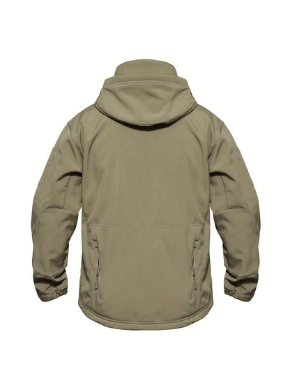 Winter-Ready High-Performance Jacket Men'S Jacket 7 Pockets Nondetachable Hood Performance Lined Soft Shell Winter Coats Windproof, Breathable Great for Camping, Fishing, Skiing Activities And Other Outdoor Activities