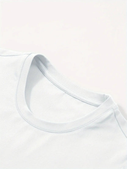 Y2K Women'S Fitted Cropped Tee - Exclusive Sexy Crop Top for Trendy - Versatile Short Sleeve Crew Neck Solid Top - Chic And Fashionable - Machine Wash Safe - Local Delivery