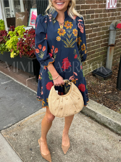 Autumn Bloom Midi Dress