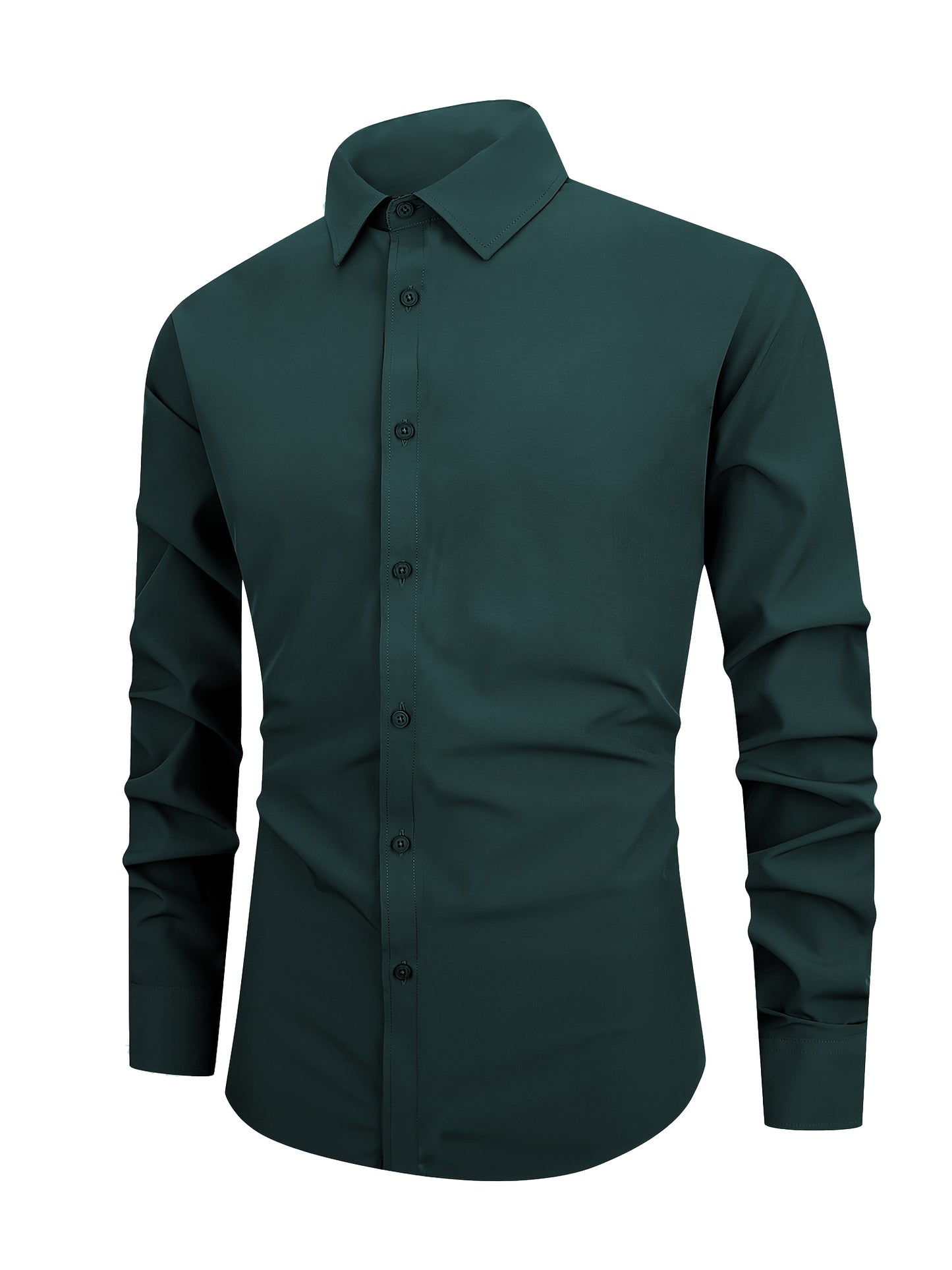 2pcs Set Of Men'S Plus-size Long-sleeve Shirts, 2XL To 6XL Size Shirts For Chubby Men, Versatile Plus-size Shirts For Daily Commuting, Summer Cool Shirts, Easy-care Wrinkle-resistant Plus-size Business Shirts, Gifts For Family
