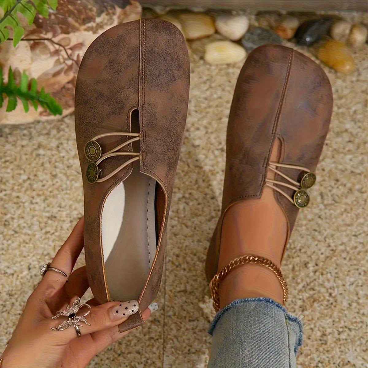 2025 Summer New Soft Flat Casual Single Shoes Women's Round Toe Slip-on Plus Size Women's Shoes, Women Shoes