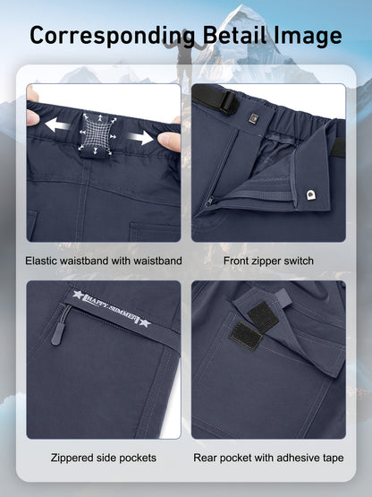 Men's Green+Blue+Khaki Cargo Shorts - product view 6