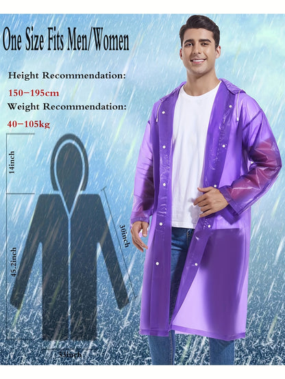 4pcs Reusable Adults Rain Ponchos Portable Raincoats For Women Men With Hood For - product view 19