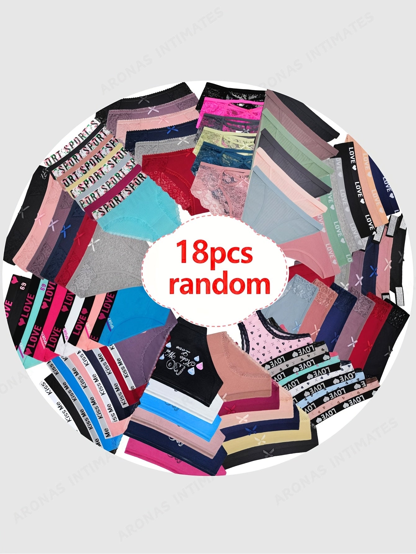 18 Pairs of Women's Lace Thong Panties for Spring and Summer, Randomly Assorted