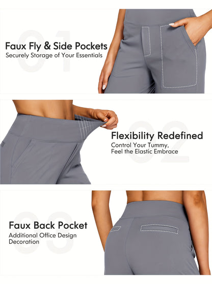 High-Waisted Loose-Fitting Yoga Pants for Women, Designed for Casual Workouts And Featuring Pockets