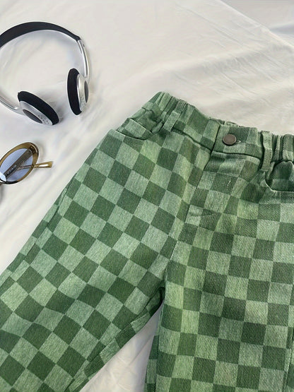 2024 Autumn Winter New Collection Boys And Girls Korean Easy Japanese Trendy Fashion Plaid Long Pant, for Outdoor