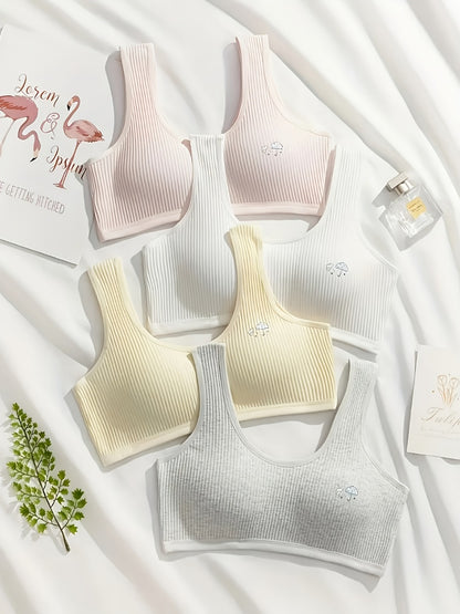 4-Pack Girls' Training Bra and Panty Set - Breathable Everyday Comfort 23301