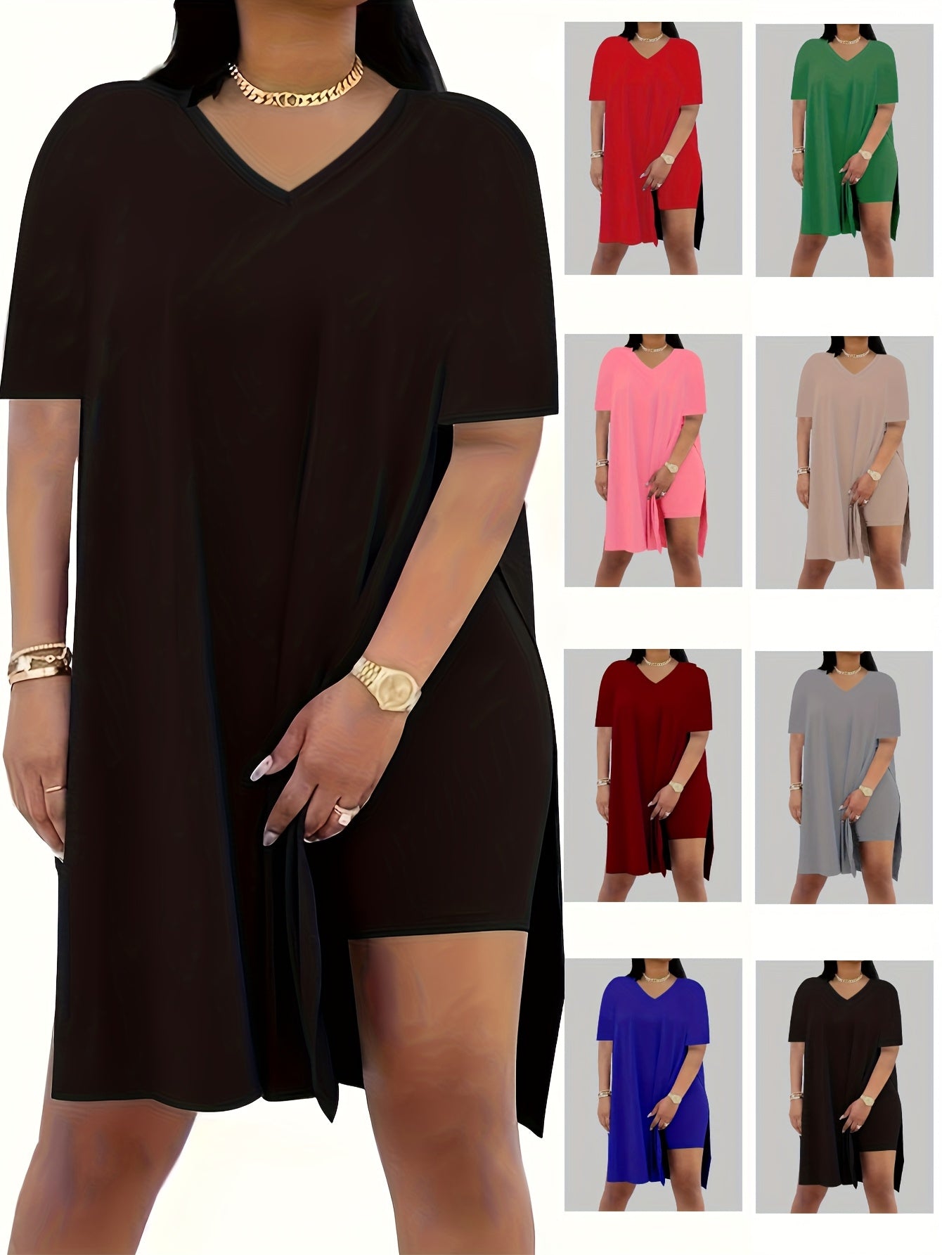 Women's Black Polyester V-Neck Shorts - product view 1
