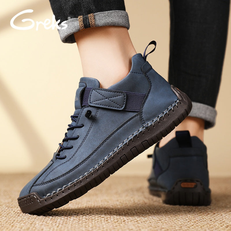 GREKS Men' Ankle Boots Slip-On/Lookout Suitable for Walking Driving Shoes, Lightweight Mid-Top Loafers with Cushioned Sole & Traction, Upper for Casual, Office, Semi-Formal Use - Spring/Fall Seasonal Footwear