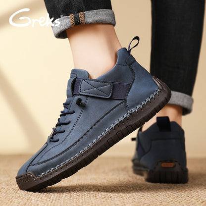 GREKS Men' Ankle Boots Slip-On/Lookout Suitable for Walking Driving Shoes, Lightweight Mid-Top Loafers with Cushioned Sole & Traction, Upper for Casual, Office, Semi-Formal Use - Spring/Fall Seasonal Footwear