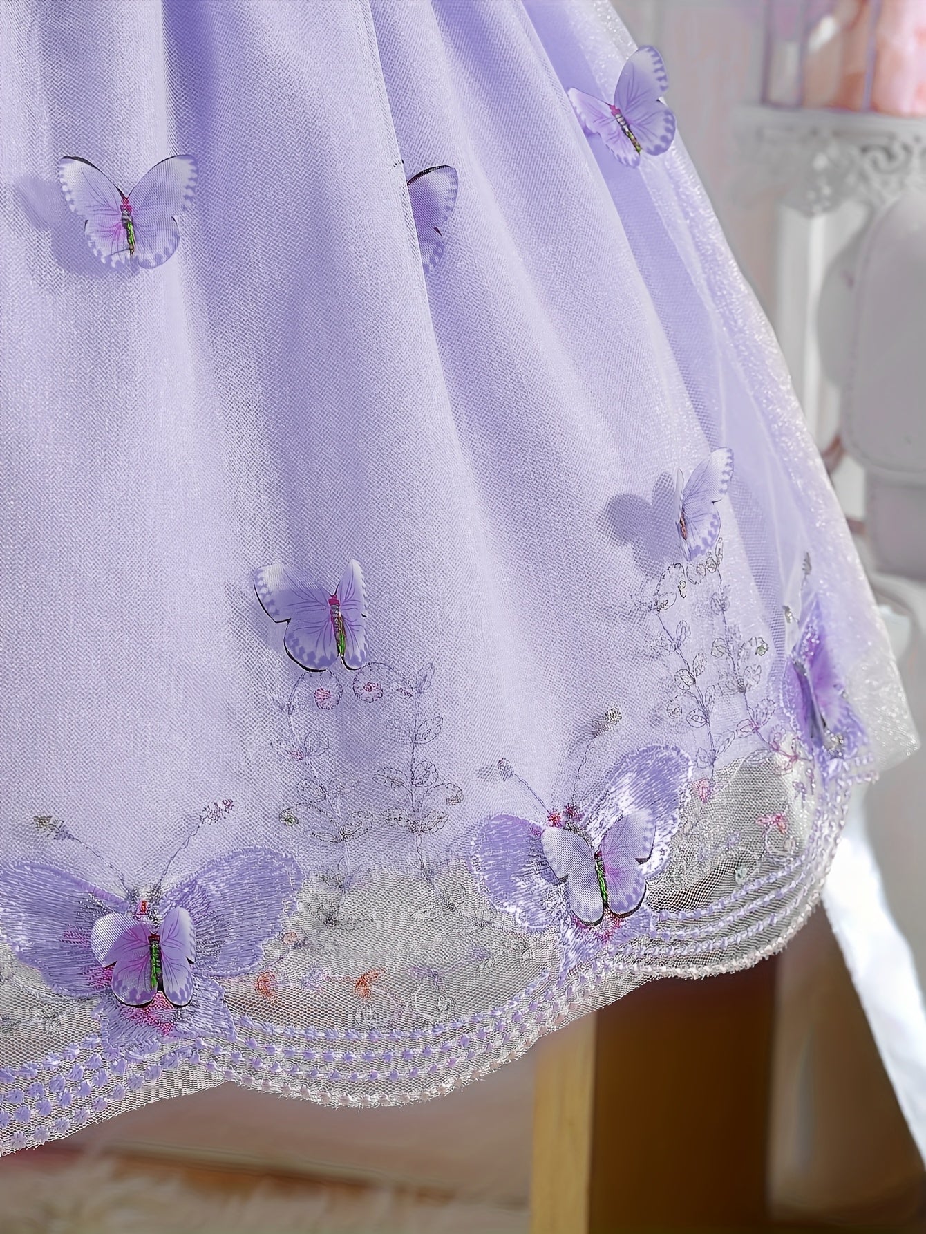 Girls' Clothing, School Season Gifts, Cute Girls' Dresses, Summer Lightweight Net-sheen Dresses, Bow Decoration Dresses, Versatile Fashionable High-end Style, Suitable for Parties And Wedding Seasons, Girls' Princess Dresses, Valentine's Day Gifts