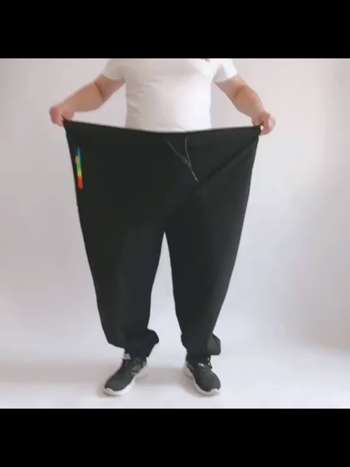 Men'S Plus Size Casual Sports Trousers 2XL-9XL - Loose Fit, High Stretch, Zipper Closure, All-Season Comfort, Weekend Casual Attire, Casual Sports Apparel | Relaxed Fit Trousers | Comfortable Design
