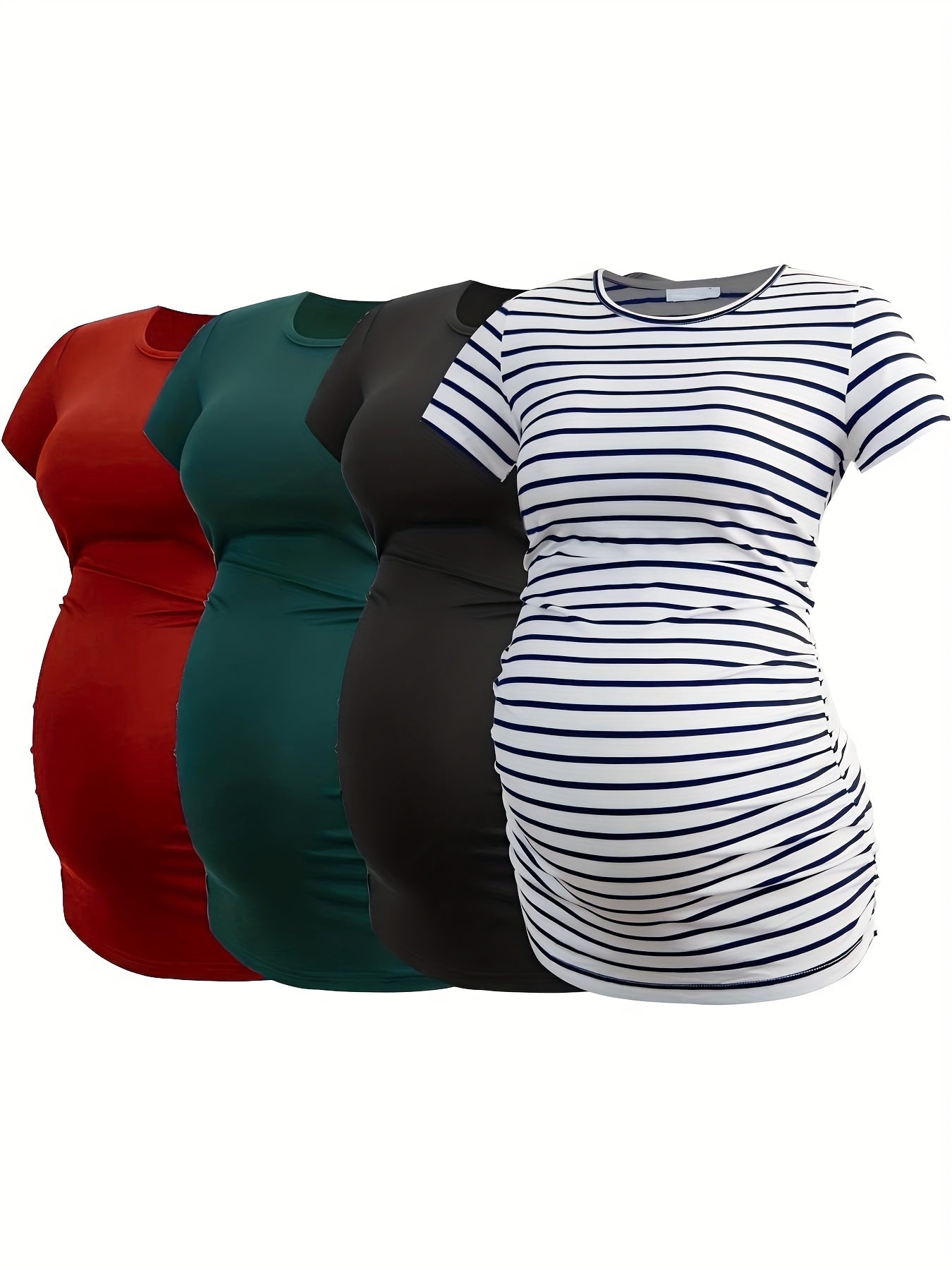 Set of 4 Short Sleeve Maternity Tops for Expecting Mothers