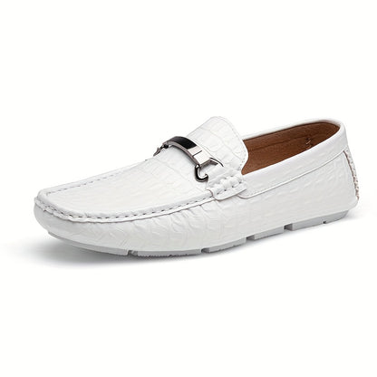 Men's Loafers Crocodile Printed Casual Mens Slip On Shoes