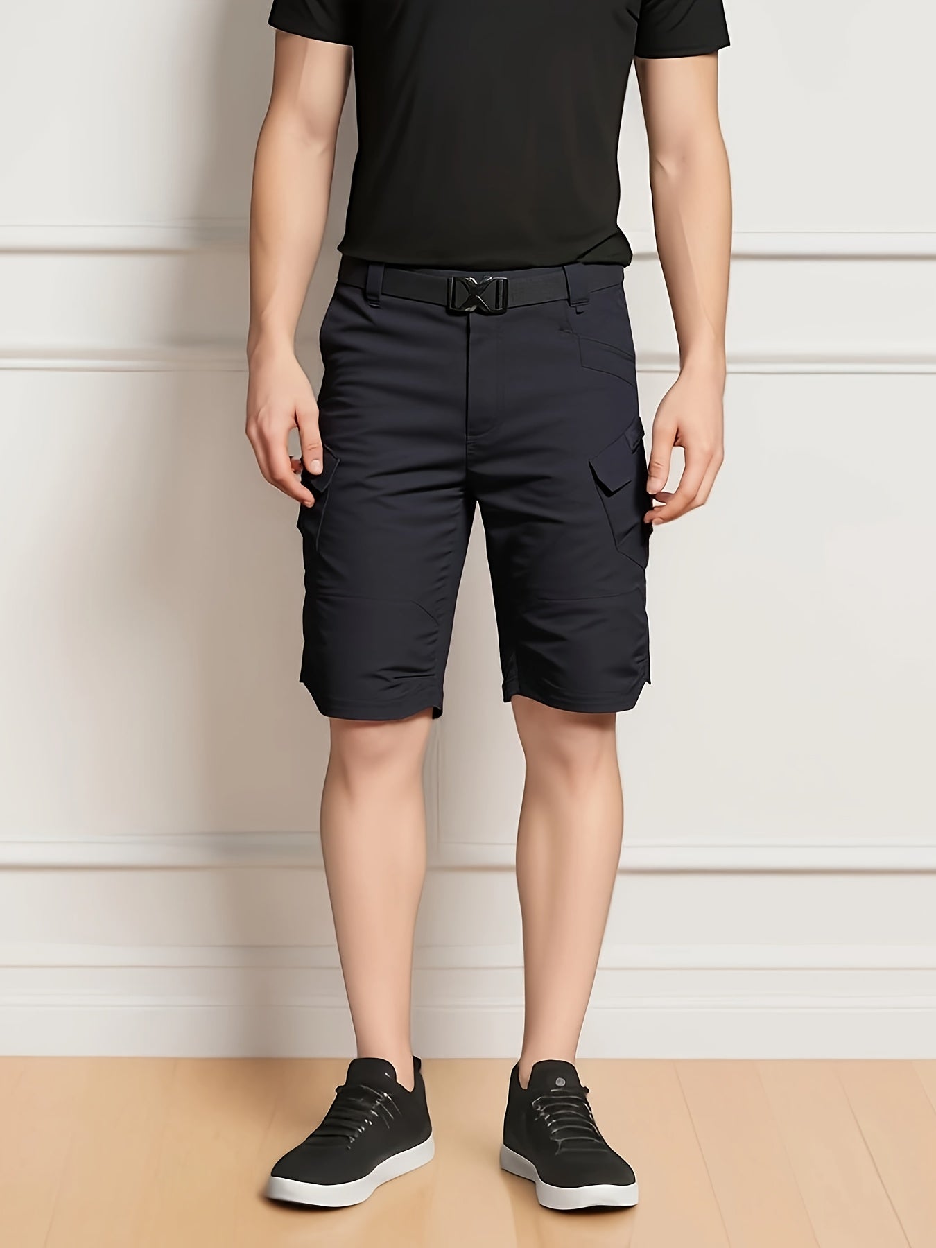 Men'S Multi-Pocket Shorts - Cargo Shorts - Casual Shorts - Breathable And Quick-Drying Design, Suitable for Hiking, Fishing And Outdoor Work (Belt Included) - Available in Black, Gray, Khaki | Breathable Fabric, Camping Equipment